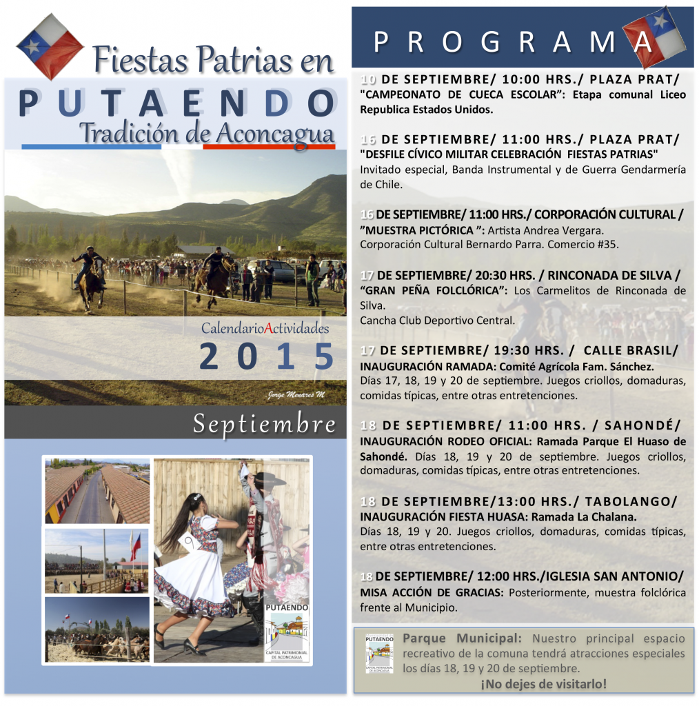 PROGRAMA FIESTAS PATRIAS PUTAENDO 2015-2