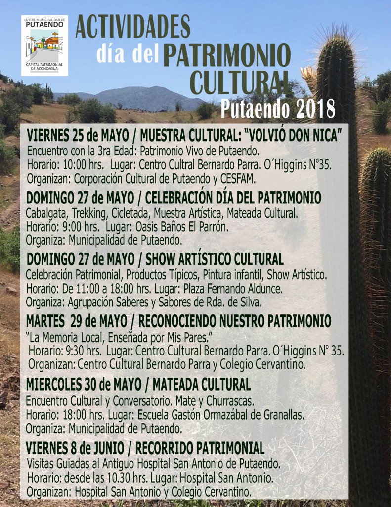 Actividades Día del Patrimonio 2018